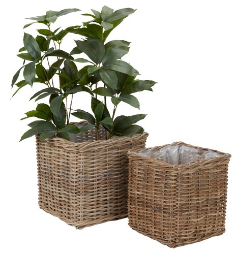 Plantenbak SANSEBIE B40/33 rotan naturel 2st/set