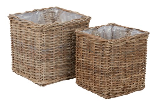 Planter basket SANSEBIE W40/33 rattan natural set of two