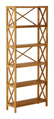 Shelving unit JANNERUP wide 6 shelves. oak