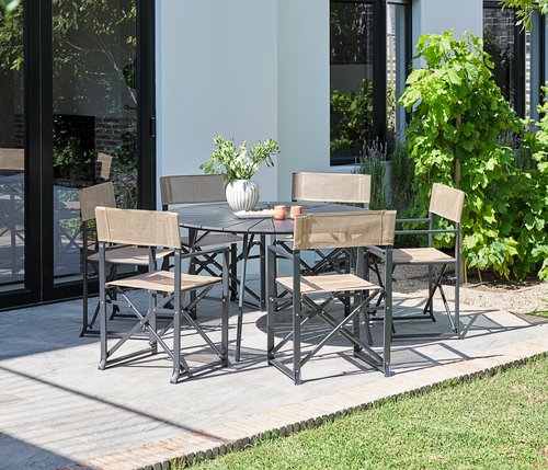 Table de jardin RANGSTRUP Ø130 noir/noir JYSK