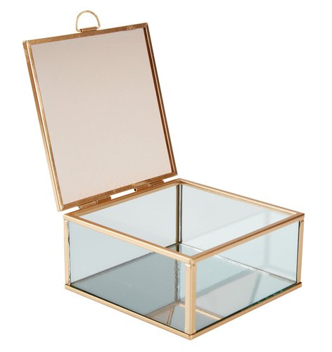 Dekoračná krabica EDVARD Š12xD12xV6 cm sklo