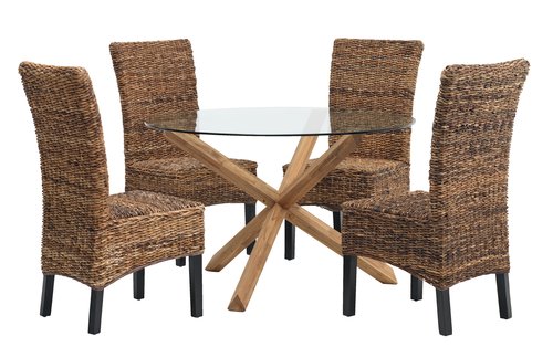 Dining table AGERBY D119 glass/oak | JYSK