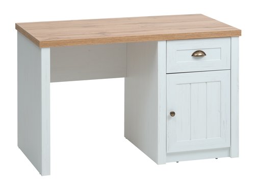 Psací stůl MARKSKEL 60x120 1 dveře 1 zásuvka bílá/barva dubu