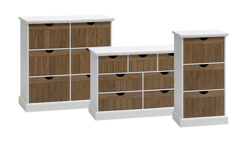3 drawer chest OLDEKROG oak colour/white