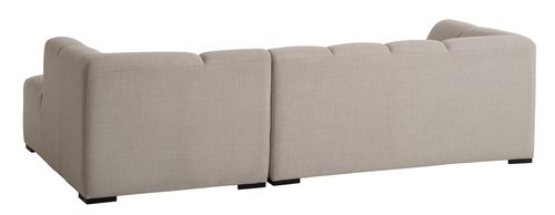 Sofa ALLESE chaise longue right beige fabric