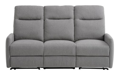 Recliner sofa VONSILD 3-seter elektrisk lys grå stoff