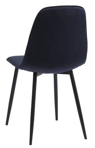 Dining chair BISTRUP velvet dark blue/black