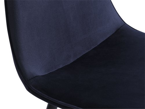 Dining chair BISTRUP velvet dark blue/black