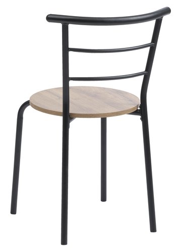 Cadeira de jantar GADSTRUP cor preto/carvalho