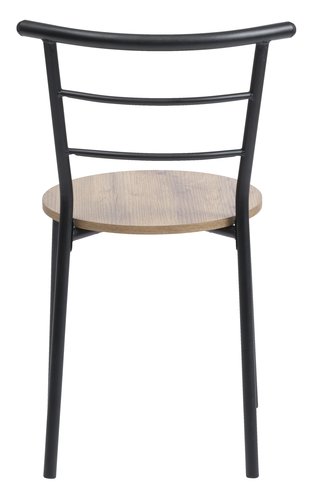Blagovaonska stolica GADSTRUP crna/boja hrasta