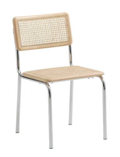 Cadeira de jantar HASSING rattan/crómio