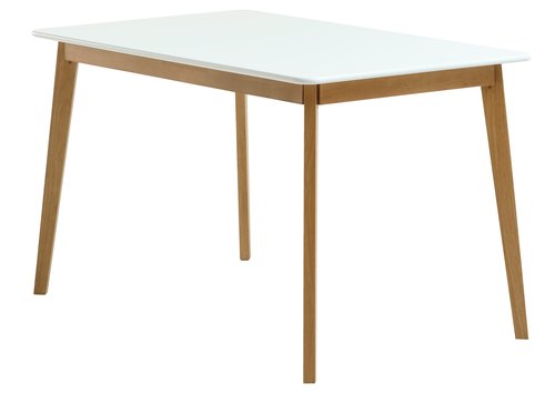 Τραπέζι τραπεζαρίας JEGIND 80x130 λευκό/χρωματισμένη δρυς