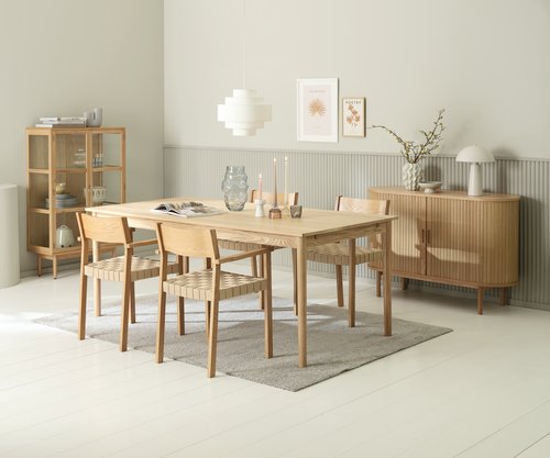 MARSTRUP L190/280 table oak + 4 VADEHAVET chairs oak
