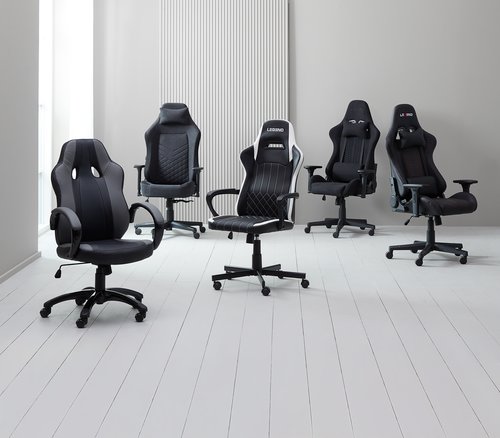 Black fabric gaming discount chair