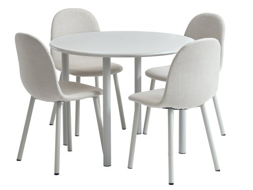 Table HANSTED Ø100 gris chaud