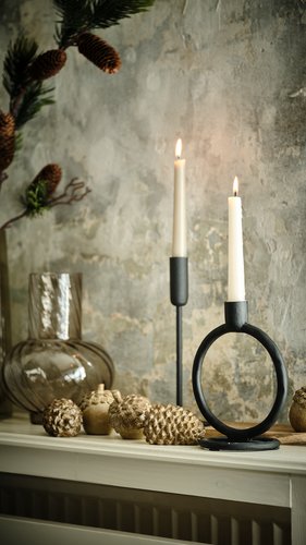 Candle holder ELDARIT H19cm round black