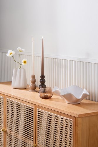 Ciotola Decorativa In Legno Di Mango Intagliata A Mano - 33 Cm, Forma Ovale Con Rami E Foglie, Marrone