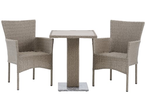 THY Μ60 τραπέζι + 2 AIDT καρέκλες φυσικό