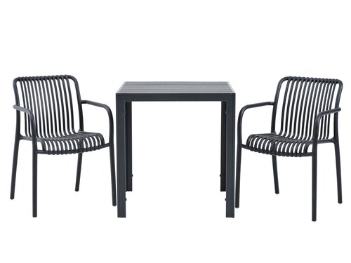 JERSORE P70 pöytä + 2 NABBEN tuoli musta