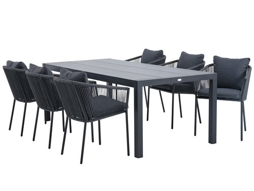 HAGEN Μ214 τραπέζι + 4 BRAVA καρέκλες γκρι