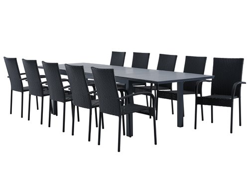 VATTRUP 206/319 masă + 4 GUDHJEM scaun negru