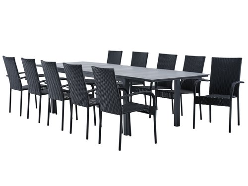 MOSS D214/315 stół szary + 4 GUDHJEM krzesło czarny
