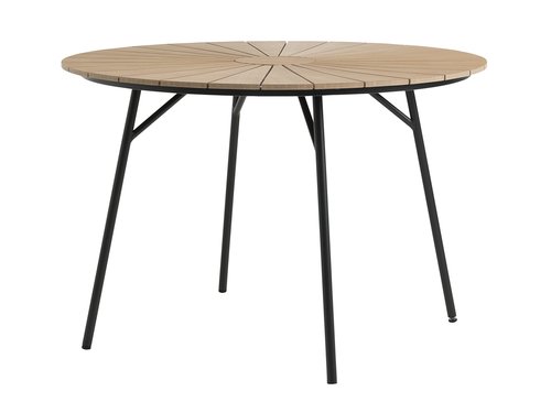 Tuintafel RANGSTRUP Ø110 naturel/zwart