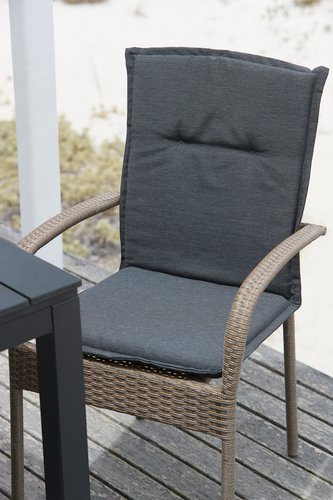 Μαξιλάρι κήπου γ/καρέκλα με ψηλή πλάτη GUDHJEM σκούρο γκρι