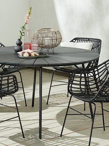 Table de jardin RANGSTRUP Ø130 noir/noir | JYSK
