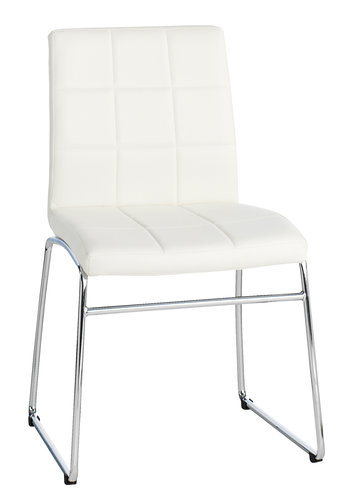 Καρέκλα τραπεζαρίας HAMMEL λευκό/χρώμιο