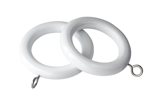 Curtain rings 28mm pack of 6 wood white