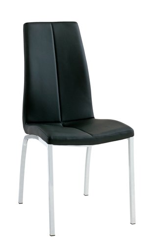 Blagovaonska stolica HAVNDAL crna umjetna koža/krom