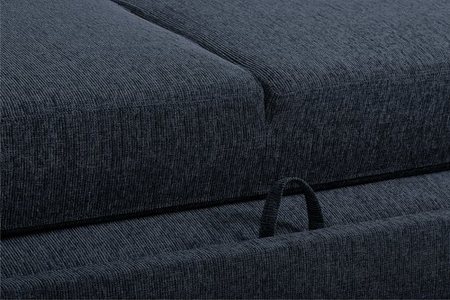 Sofá-cama chaise-longue VEJLBY tecido cinzento escuro