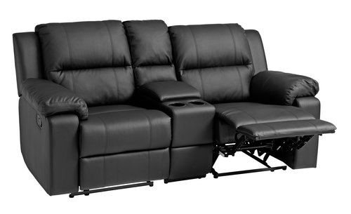 Sofa BATUM 2-Sitzer Kippfunktion schwarz
