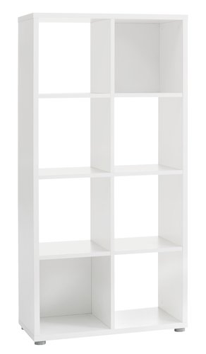 Roomdivider HALDAGER 8 schappen wit