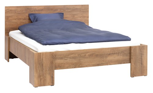 Estrutura cama VEDDE 150x190 com estrado carvalho selvagem