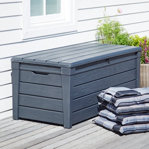 Cushion storage box SVENDBORG W145xH60xD69 dark grey