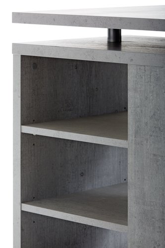 Bureau ULLITS 69x140 beton/wit hoogglans