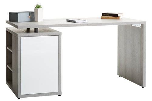 Desk ULLITS 69x140 concrete/high gloss