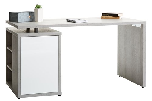 Bureau ULLITS 69x140 beton/wit hoogglans