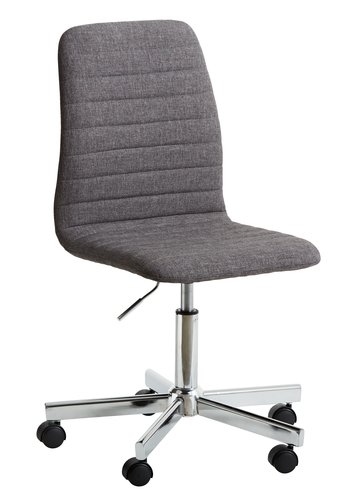 Krzesło biurowe ABILDHOLT ciemnoszary tkanina/chrom