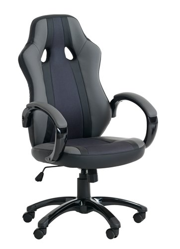 Gamer-stol AGGESTRUP grå/sort