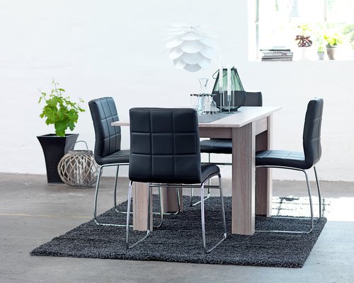 Ruokapöydän tuoli HAMMEL musta keinonahka/kromi