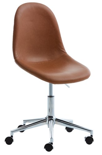 Krzesło biurowe JONSTRUP koniak/chrom