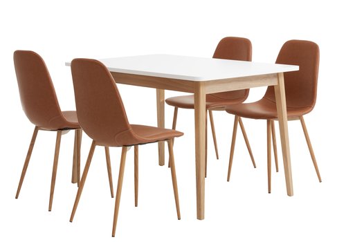 GAMMELGAB L120 bord + 4 JONSTRUP stol konjak/ek