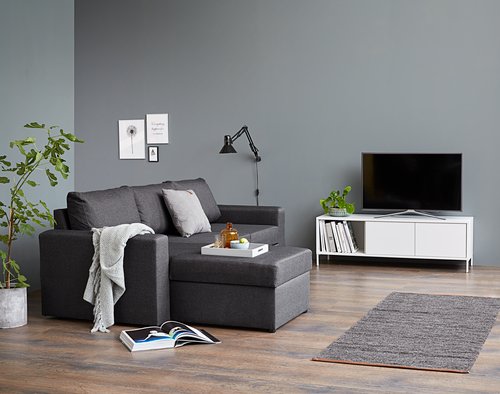 Schlafsofa Chaiselongue MARSLEV dunkelgrau