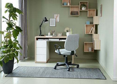 Kancelářská židle RUNGSTED šedý potah/černá