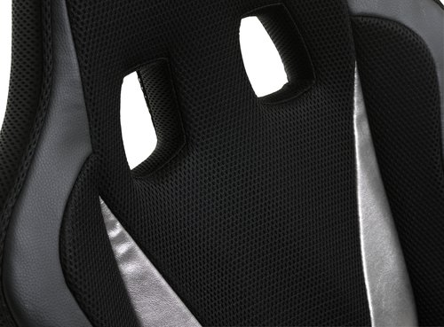 Геймърски стол HARLEV черна мрежа/сива изкуствена кожа