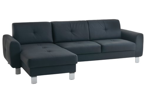 Sofa DAMHALE Chaiselongue schwarz