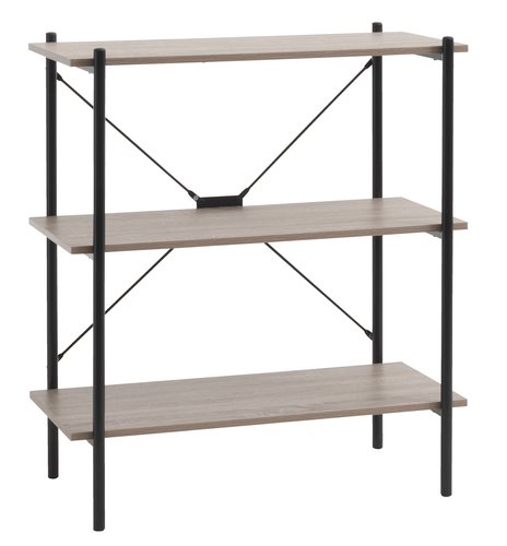 Shelving unit VANDBORG 3 shelves. oak/black